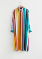 Other Stories Silk Shirt Midi Dress - Beige