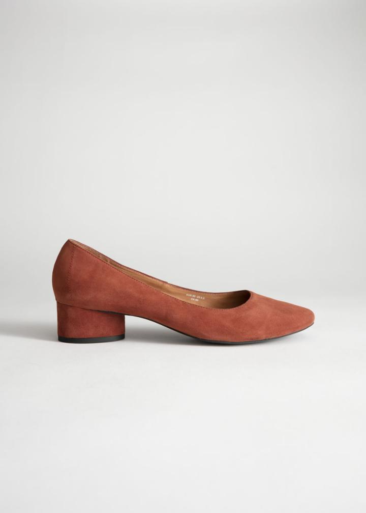 Other Stories Suede Ballerina Pumps - Beige