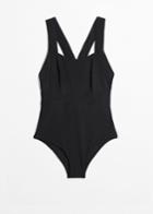 Other Stories Cross Back Swimsuit - Black