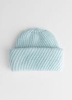 Other Stories Diagonal Wool Blend Knit Beanie - Blue
