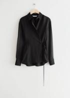Other Stories Fitted Asymmetric Wrap Blouse - Black