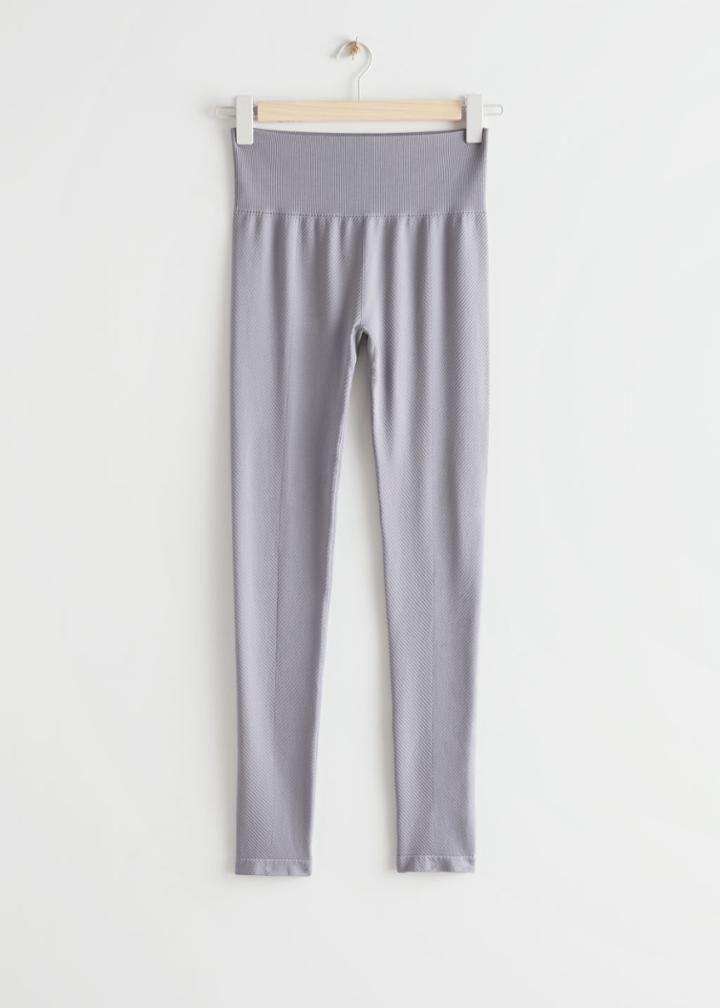 Other Stories Seamless Yoga Tights - Purple