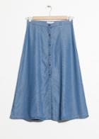 Other Stories A-line Denim Midi Skirt - Blue