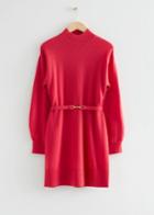 Other Stories Belted Cashmere Mini Dress - Red