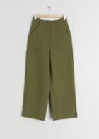 Other Stories High Waisted Workwear Trousers - Green