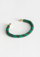 Other Stories Multicoloured Beaded Cuff Bracelet - Turquoise
