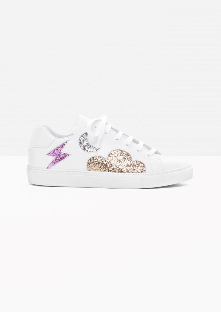 Other Stories Leather Glitter Sneaker