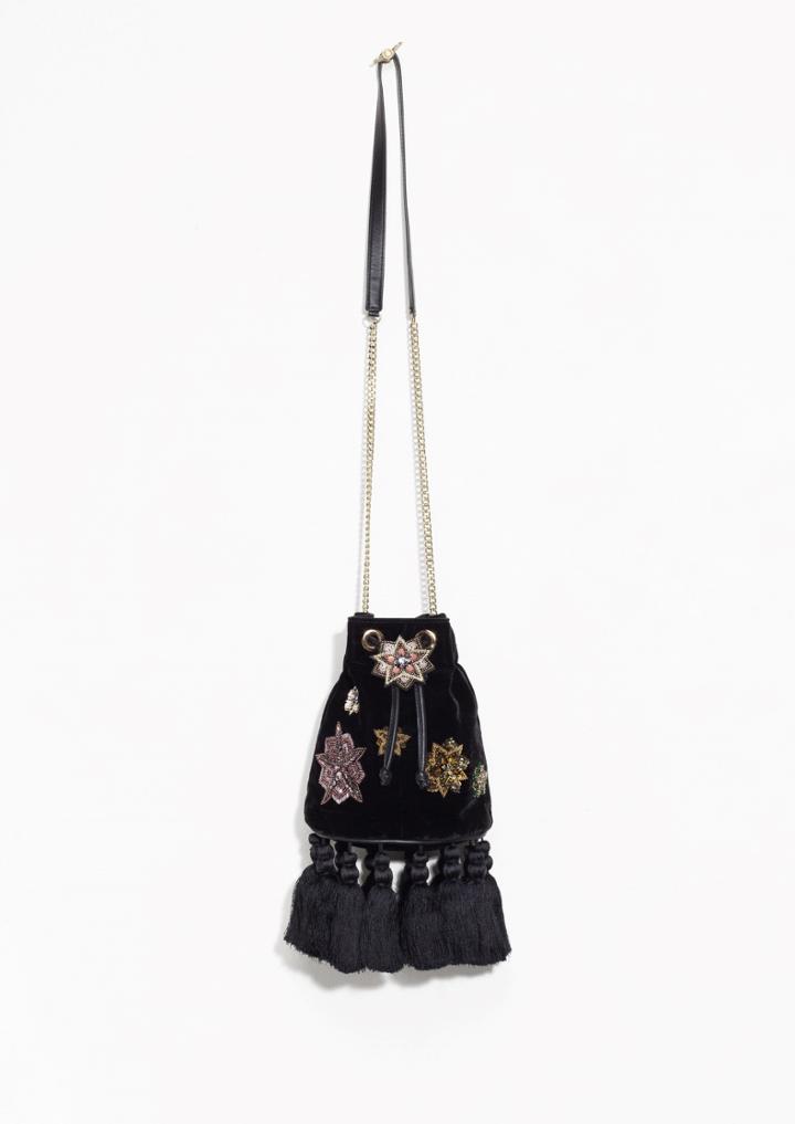 Other Stories Beaded Tassle Bag