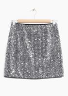 Other Stories Silver Sequin Skirt