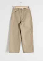 Other Stories Workwear Culotte Trousers - Beige