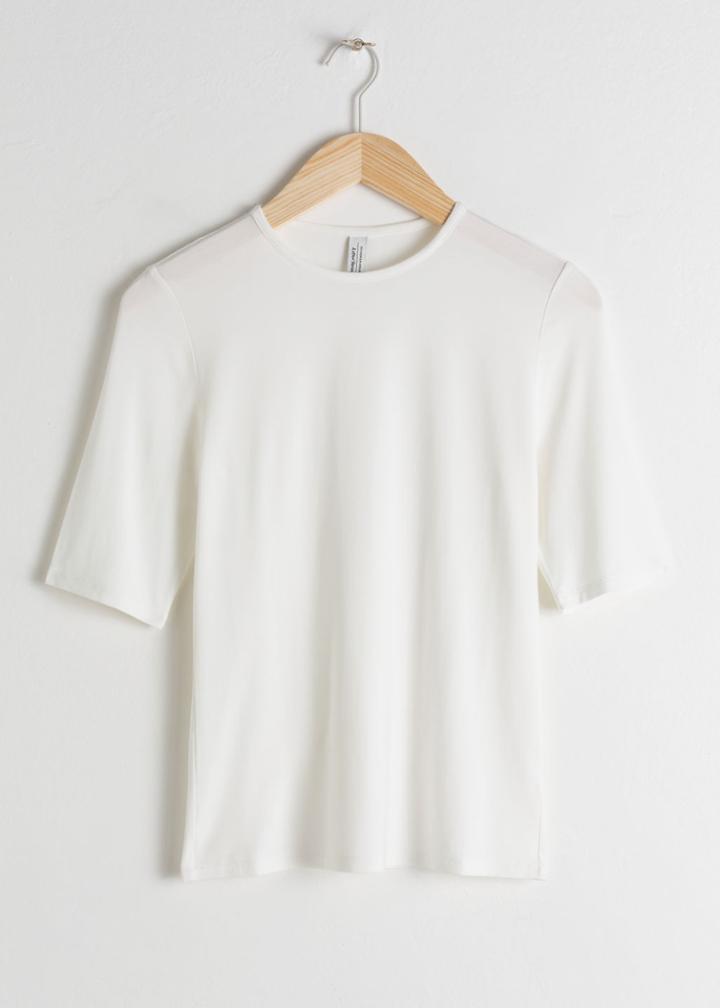 Other Stories High Neck Fitted Tee - White