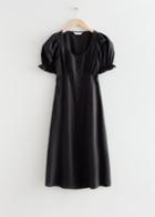 Other Stories Button Up Midi Dress - Black