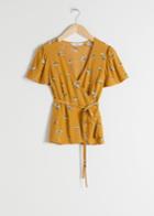 Other Stories Floral Wrap Blouse - Yellow
