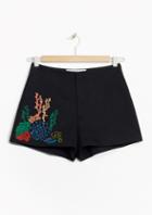 Other Stories Coral Embroidery Shorts