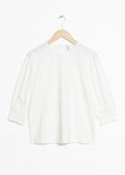 Other Stories Ruched Balloon Sleeve Blouse - White