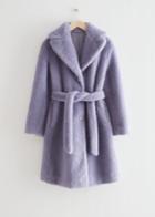 Other Stories Belted Faux Fur Coat - Purple