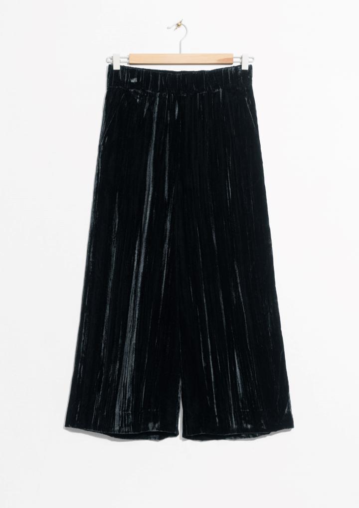 Other Stories Wrinkle Velvet Culottes