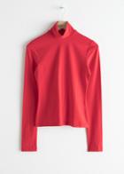 Other Stories Stretch Cotton Turtleneck - Red