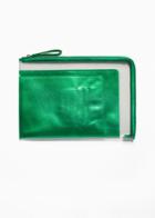 Other Stories Metallic Plastic Pouch - Green
