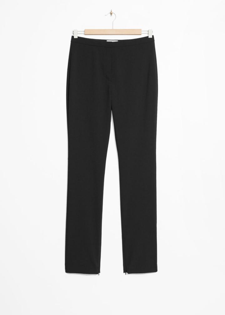 Other Stories Skinny Flare Trousers - Black