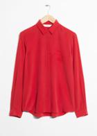 Other Stories Straight Fit Silk Shirt - Red