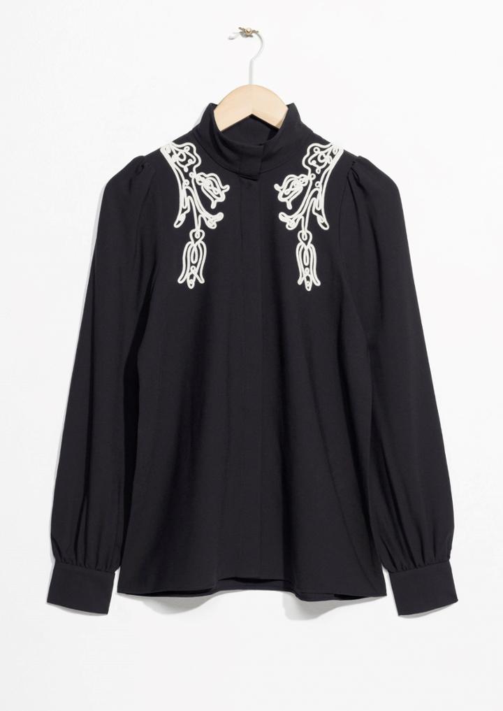 Other Stories Floral Embroidered Blouse
