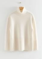 Other Stories Oversized Wool Knit Turtleneck - White