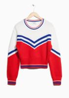 Other Stories Jacquard Varsity Striped Sweater