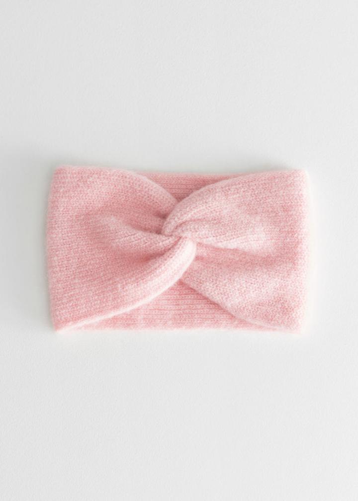 Other Stories Twist Headband In Mohair Blend - Pink