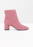 Other Stories Suede Cylinder Heel Boots