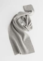 Other Stories Cashmere Ribbed Knit Scarf - Grey
