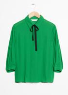 Other Stories Neck Tie Blouse - Green