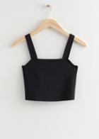 Other Stories Square Neck Crop Top - Black