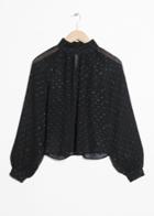 Other Stories Sheer Sequin Blouse - Black