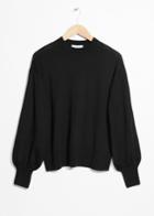 Other Stories Puffy Merino Wool Sweater - Black