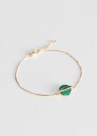 Other Stories Stone And Bar Bracelet - Green