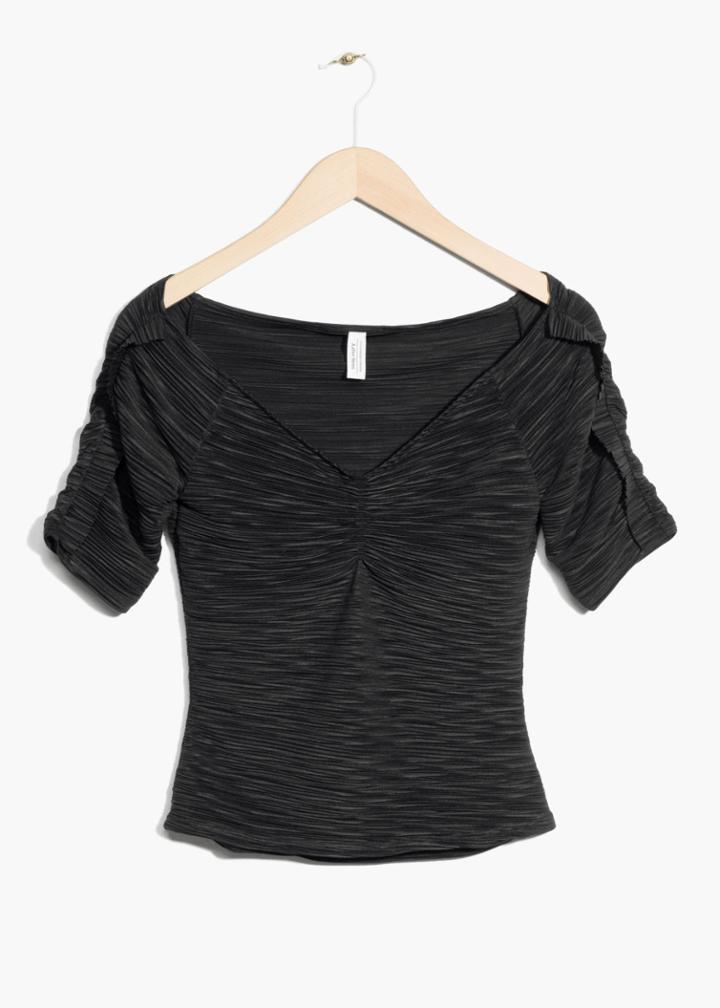 Other Stories Off Shoulder Top - Black