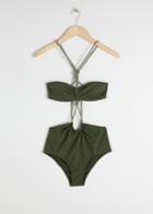 Other Stories Open Twisted Rope Swimsuit - Green