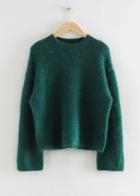 Other Stories Mohair Sculpted-sleeve Sweater - Green