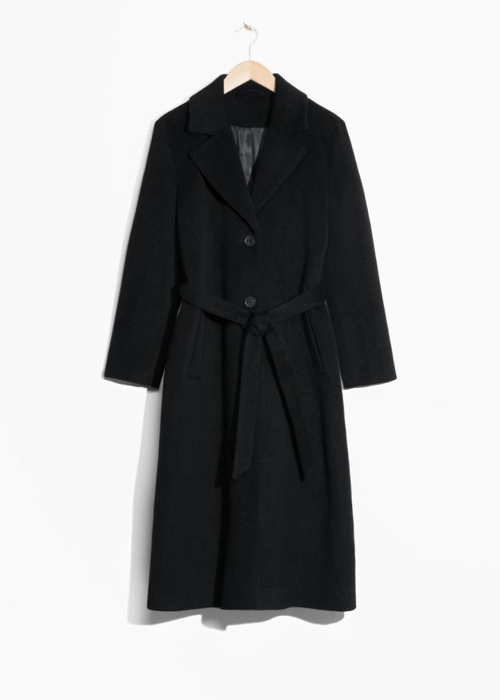 Other Stories Loose Alpaca Blend Coat - Black