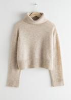 Other Stories Wool Blend Turtleneck Sweater - Beige