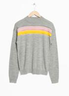 Other Stories Colour Block Wool Sweater - Grey