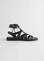 Other Stories Leather Gladiator Sandal - Black