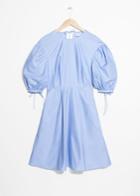 Other Stories Balloon Sleeve Skater Dress - Blue