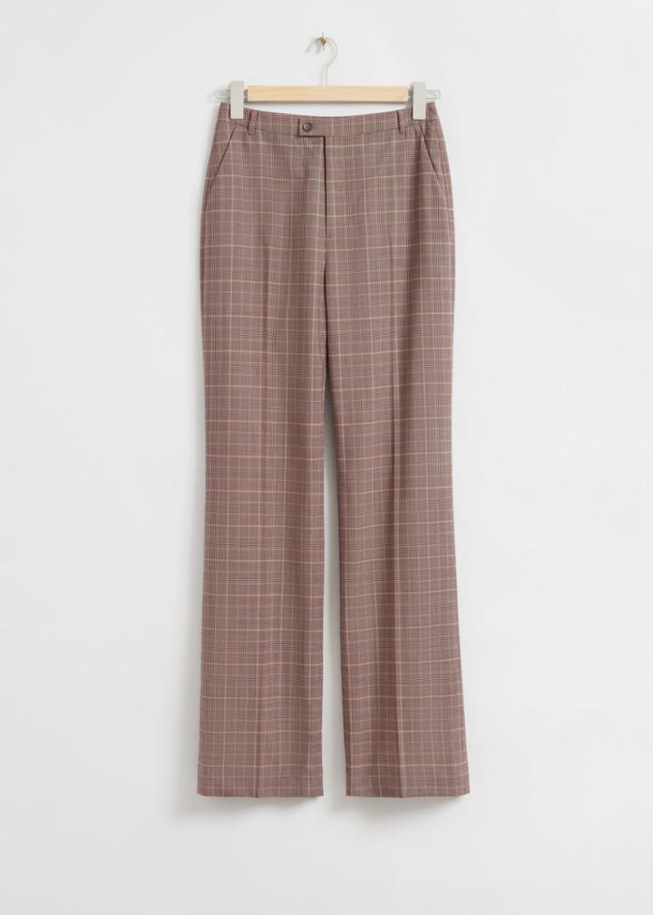 Other Stories Slim Flared Tailored Trousers - Beige
