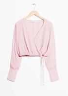 Other Stories Wrap Drawstring Blouse - Pink