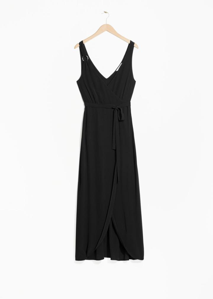 Other Stories Maxi Wrap Dress - Black
