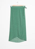Other Stories Curved Hem Midi Wrap Skirt - Green