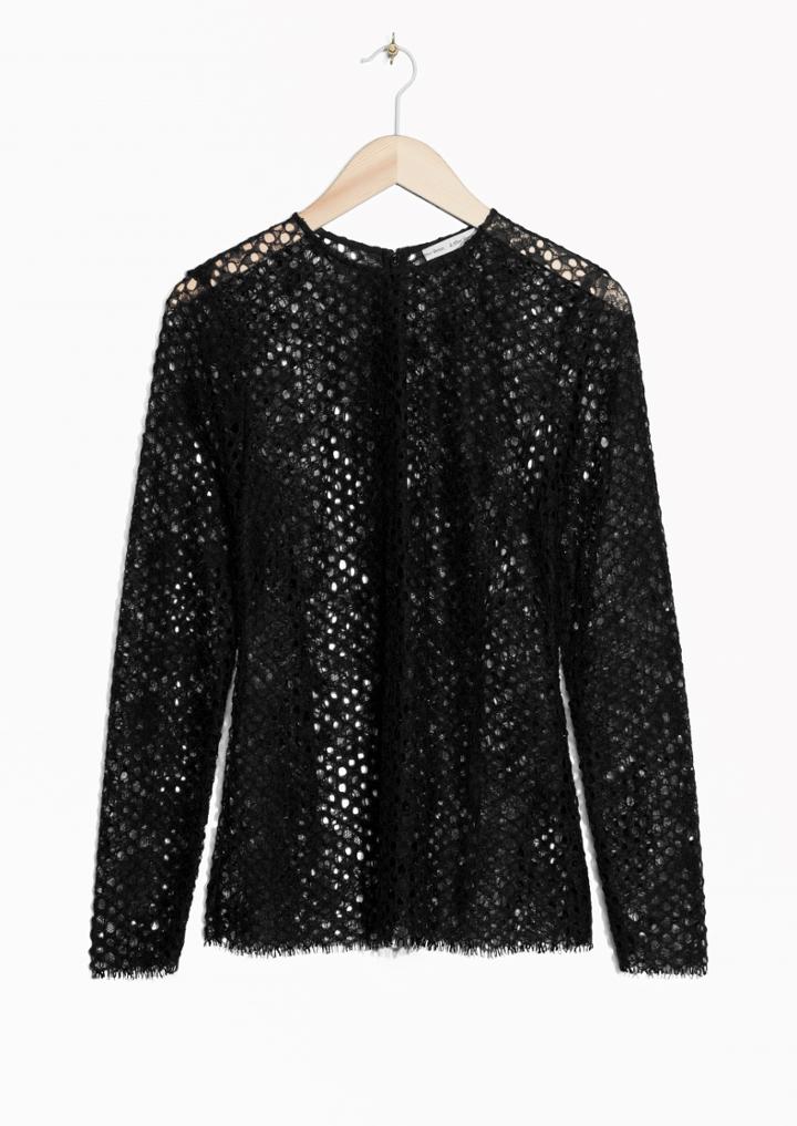 Other Stories Cut Out Lace Top