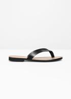 Other Stories Leather Flip Flops - Black